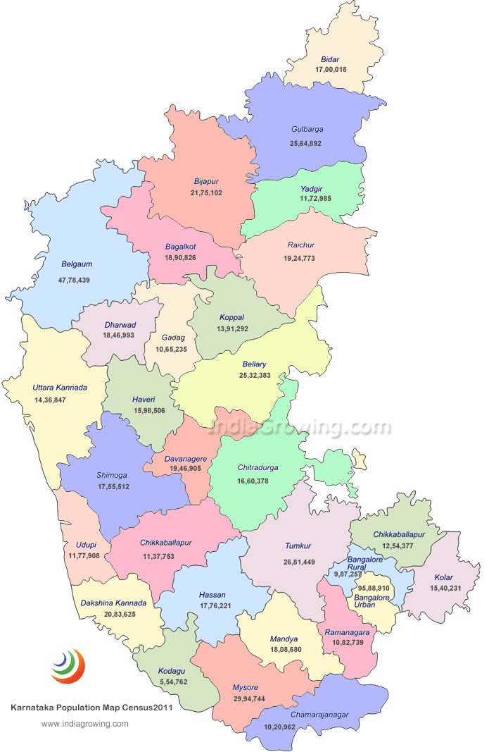 Karnataka state Map India