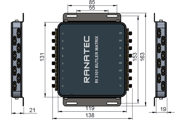 RI 3101 Butler Matrix mechanical outline