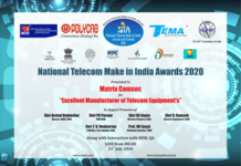 Matrix Wins ‘National Telecom Make in India Awards 2020’ by CMAI Association of India National Telecom Make in India Awards