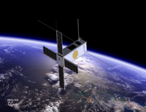 Picasso nanosatellite against earth by BIRA-IASB