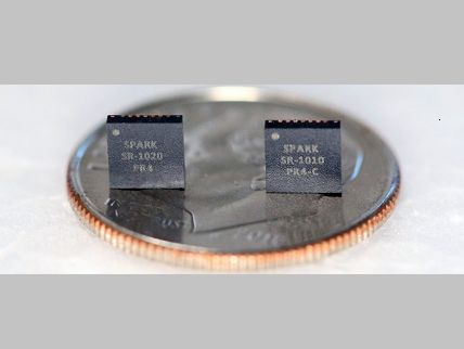 A size comparison of SPARK Microsystems’ SR1000 UWB IC family, which Digi-Key Electronics now offers to enable the next generation of wireless products for customers worldwide.