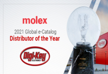 Digi-Key honoured by Molex as its 2021 Global e-Catalog Distributor of the Year Digi-Key was named 2021 Global e-Catalog Distributor