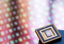 MICLEDI's microLED arrays (Blue GaN, 3um pixel pitch) for polychromatic QD integration.