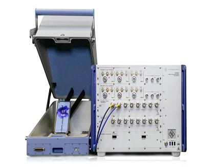 The R&S CMWZ10 shielding box and R&S CMX500 one-box tester were used to research and develop the Nothing Phone (1).