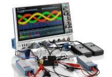 MXO 5 oscilloscope with probe interface used in drivetrain analysis